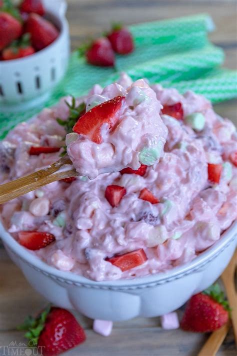 easy strawberry fluff  delicious  bowl dessert mom  timeout