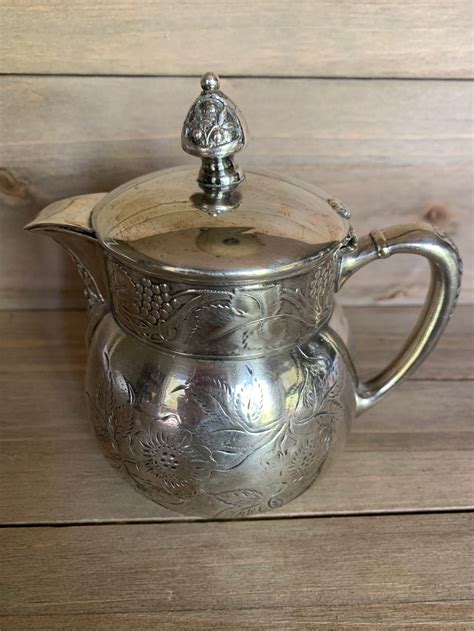 pairpoint mfg  quadruple plate silver pitcher etsy
