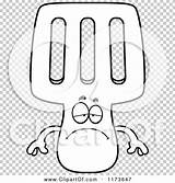 Spatula Mascot Outlined Clipart Surprised Thoman Cory sketch template