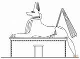 Coloring Anubis Egyptian Egypt Pages Drawing Jackal Sarcophagus Sphinx Flag Color God Drawings Ancient Printable Mythology Book Clipart Colorings Dog sketch template