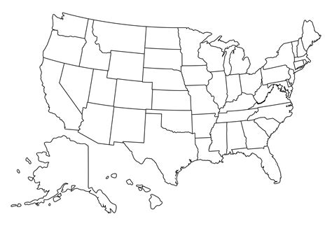 printable usa maps united states colored     printablee
