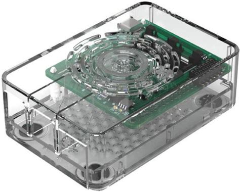 multicomp pro raspberry pi  casing power button transparent coolblue