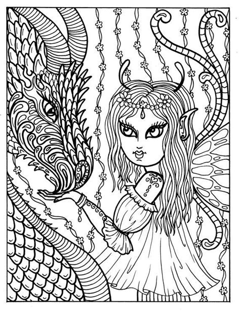 fairies  dragons coloring book   ages adults kids etsy