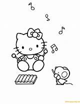 Kitty Hello Coloring Pages Music Playing Kleurplaten Color Print Zo Kleurplaat Hellokids Colouring Kids Sanrio Coloringpages1001 Sheets Fun Choose Board sketch template