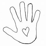 Hand Outline Handprint Clipart Hands Print Coloring Clip Blank Drawing Child Cliparts Left Right Finger Clipartbest Clipartmag Computer Designs Use sketch template