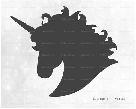 unicorn silhouette svg unicorn head clipart eps dxf png etsy