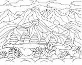 Landschaft Ausmalbild Insel Lesson Berge Colorir Natureza Keeffe Pemandangan Malvorlagen Desenhos Montagna Landschaften Mewarnai Paisagem Rumit Gebirge Okeeffe Paesaggio Nusantara sketch template