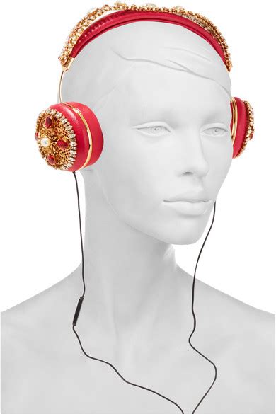 Dolce And Gabbana Frends Embellished Leather Headphones Net A