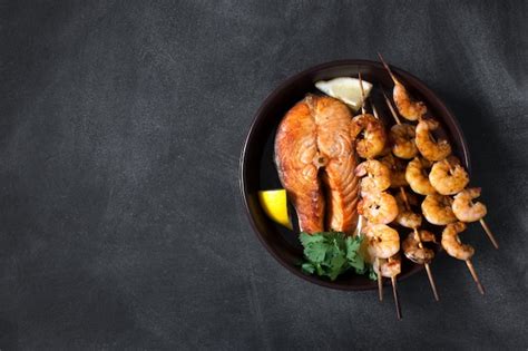 premium photo prepared seafood  ingredients  cooking