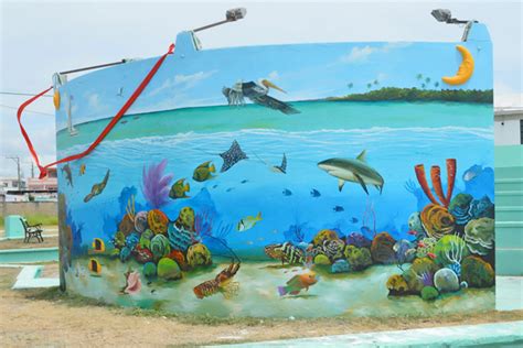 ocean mural unveiled in san pedro during reef week ambergris today breaking news lates news