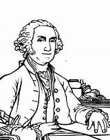 George Washington Coloring Pages Kids Colouring Presidents American President sketch template
