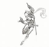 Overwatch Coloring Pages Genji Sketch Fanart Template sketch template
