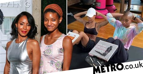 Jada Pinkett Smith And Willow Do Crunches With Books In Workout Video