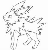 Jolteon Lineart Glaceon Eeveelutions Leafeon sketch template