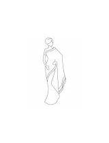 Coloring Saree Pages Apron sketch template