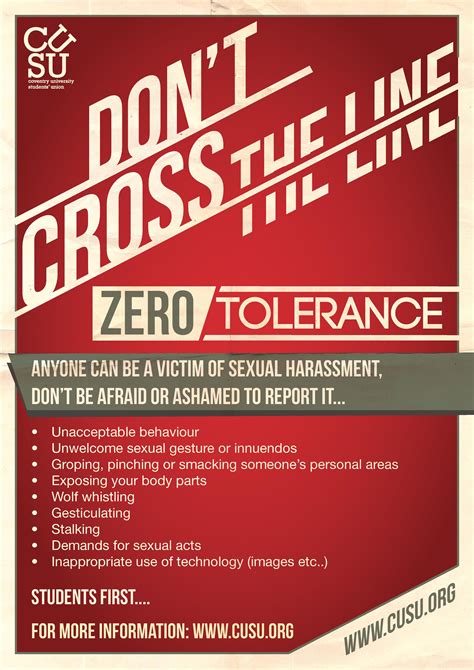 zero tolerance sexual harassment coventry university