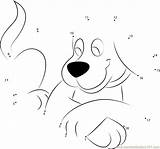 Dog Connect Clifford Dot Dots Sitting Printable sketch template