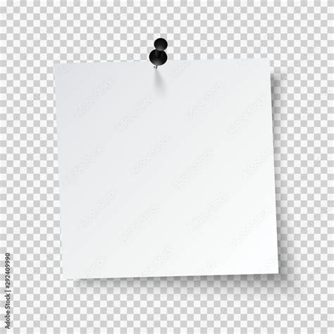 blank note papers pinned   push pin  transparent background