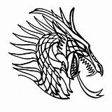 Dragon Coloring Pages Head Neon Template Fierce Colouring Printable Getcolorings Color sketch template