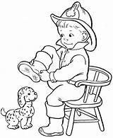 Coloring Dog Fire Fireman Dalmatian His Kids Firefighter Getcolorings Pages sketch template