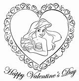 Coloring Pages Valentine Valentines Disney Printable Princess Ariel Mermaid Heart Book Little September Mickey Mouse Frozen Print Color Sheets Kids sketch template