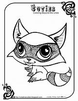Coloring Cutie Pages Cuties Animal Print Color Kids Loft Quirky Artist Racoon Post sketch template