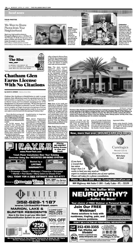 daily sun article chatham glen healthcare rehabilitation center