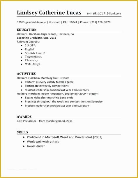 First Job Resume Template Free Of Resume Template For First Job Size