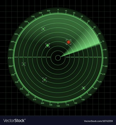 radar  sonar screen detection monitor vector image
