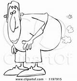 Fart Man Cartoon Over Bending Clipart Coloring Pages Clouds Outlined Djart Royalty Vector Getdrawings Color Illustration Getcolorings sketch template