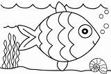 Coloring Fish Preschool Pages Animals Kindergarten sketch template