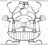 Clown Angry Cartoon Clipart Chubby Circus Coloring Outlined Vector Cory Thoman Royalty sketch template