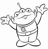 Toy Story Coloring Pages Alien Kids Disney sketch template