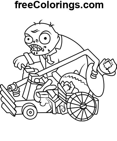 catapult zombie  printable coloring pages