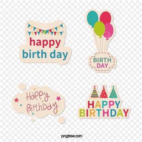 birthday sticker vector design images vector birthday stickers
