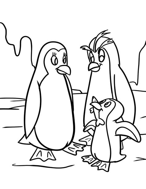 family penguin coloring page  printable coloring pages  kids