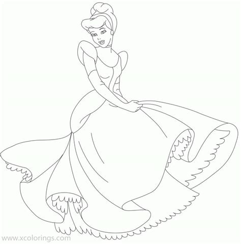 cinderella coloring pages dancing pose xcoloringscom