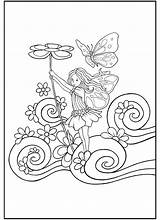 Fairy Butterfly Flowers Coloring Pages Little Printable Categories sketch template