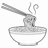 Noodles Chopsticks Ftcdn Outlined T4 sketch template