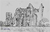 Destroyed Drawing House Sketch Pencil Paintingvalley Drawings Castle Old sketch template