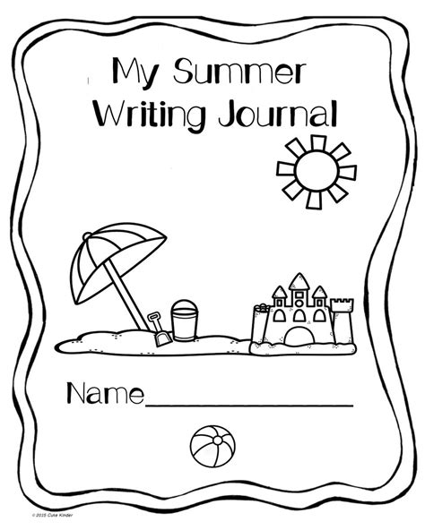 summer writing  printables  writing journal covers  cute
