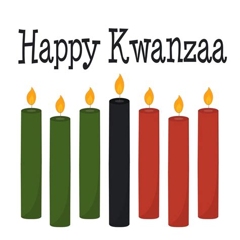 happy kwanzaa greeting card   candles  traditional colors