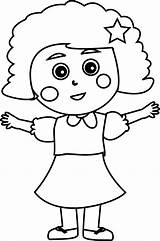 Child Coloring Happy Girl Wecoloringpage sketch template