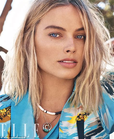 Margot Robbie Topless On The Beach For Elle Cover Shoot