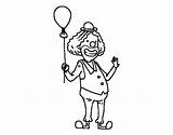 Clown Balloon Coloring Colorear Coloringcrew sketch template