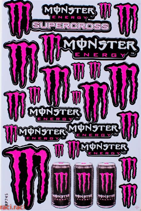 Pink Monster Energy Claws Sticker Decal Supercross By Raciraci 5 50