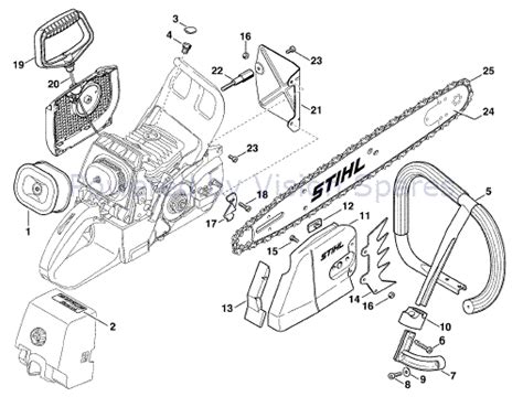 stihl ms chainsaw parts diagram