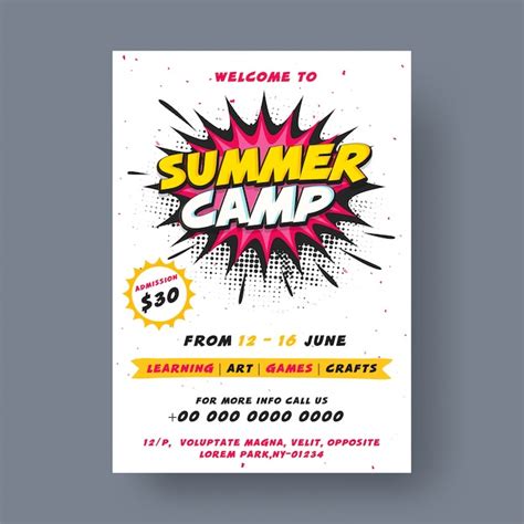 summer camp poster premium vector