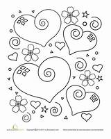 Coloring Pages Heart Sheets Colouring Hearts Valentines Color Books Valentine Drawings Worksheets Kids Adult Cute Mandala Big Quotes Doodle Education sketch template