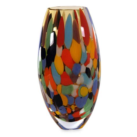 unicef market murano inspired modern hand blown glass vase carnival